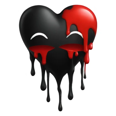 black heart with red paint drips sticker