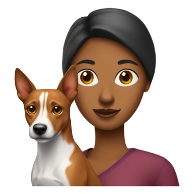 Women with basenji dog sticker