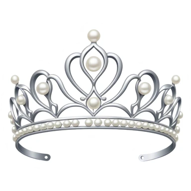 silver tiara with pearls sticker
