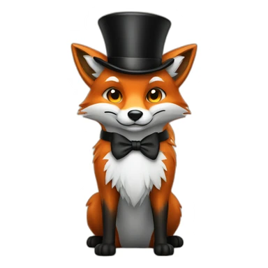 fox with top hat sticker