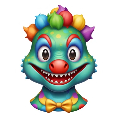 dinosaur clown sticker