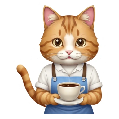 cat barista sticker