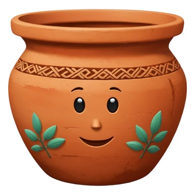 clay potsclay pot with design sticker