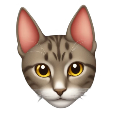 Cat with devil ears sticker