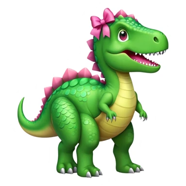 Dinosaur with pink bow sticker