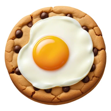 brown plain cookie with sunny side up egg on top sticker