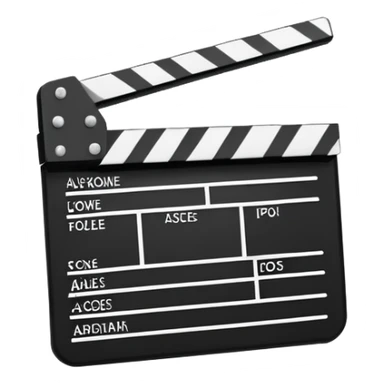 simplest possible clapperboard symbol, single stroke lines, pure abstraction sticker