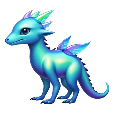 Shiny Dark Edgy  Aurorus-Inteleon-Amaura-Fakémon-hybrid-creature (full body)  sticker