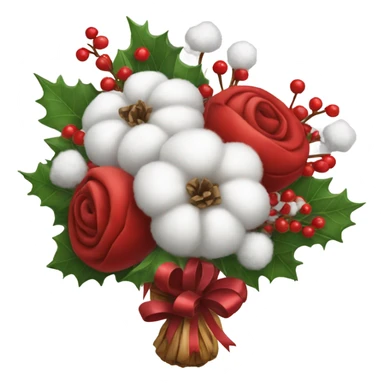 Realistic cristmas bouquet with Cotton sticker