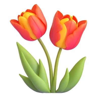 Elegant tulip flower with detailed petals and realistic texture sticker