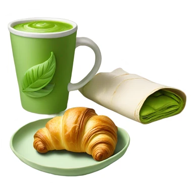 matcha and croissant sticker