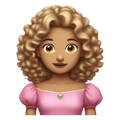 Princess with curly hair with pink dres sticker