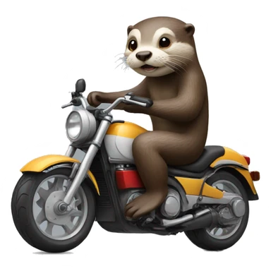 otter on a motor bike  sticker