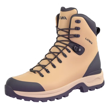 Lowa GTX hiking boots in beige color sticker