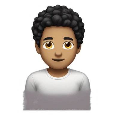 A light skin boy with black hair sticker
