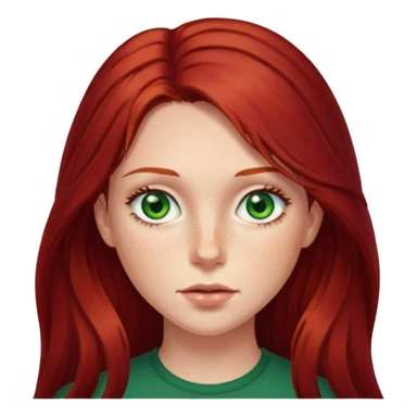 Girl  long dark red hair green eyes sticker