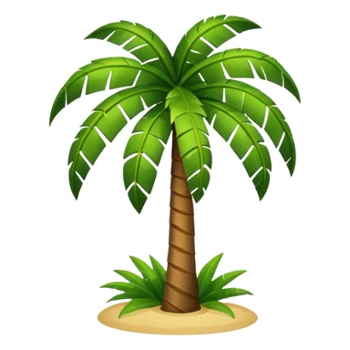 Toony Palm Tree: flat body leafs no floor sticker