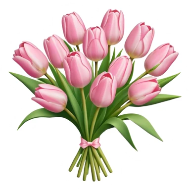 Pale pink bouquet of tulips sticker