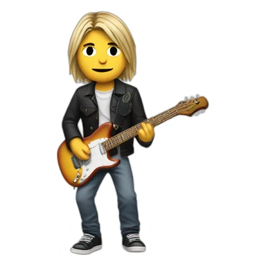 Kurt Cobain playing guitar sticker
