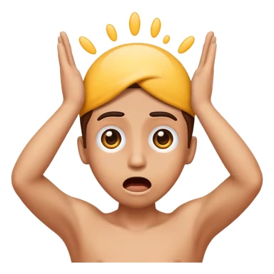 Emoji shocked with hands over head sticker