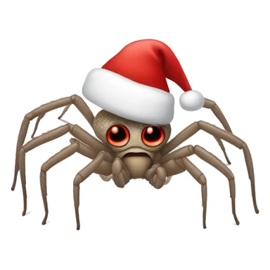 A huntsman spider wearing a Santa hat  sticker