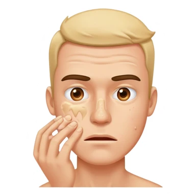 Guy popping a pimple sticker