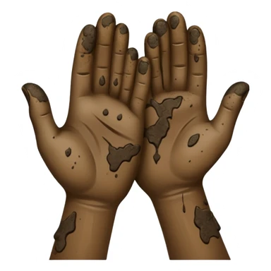 dirty hands of mud sticker