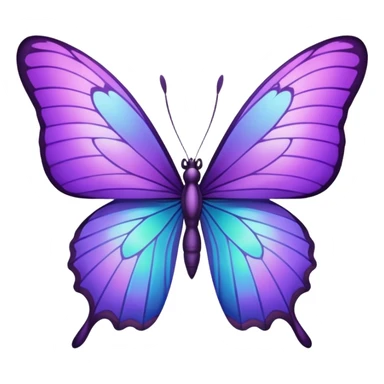 Purple butterfly with sharp ends on each wing sticker