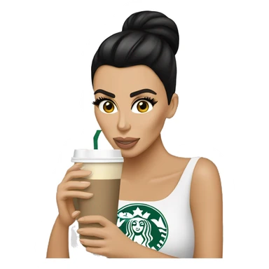 Kim Kardashian drinking Starbucks ￼ sticker