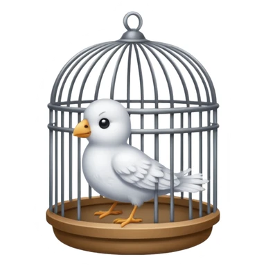 white bird in cage sticker