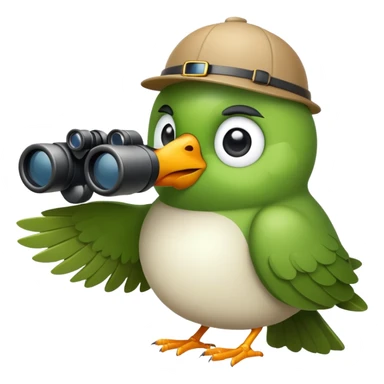 Bird with binoculars sticker