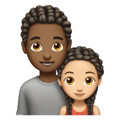 boy with cornrows and lightskin girl in love sticker