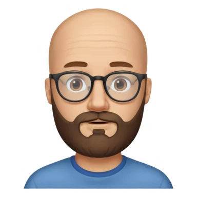 bald guy with glasses with boroda sticker