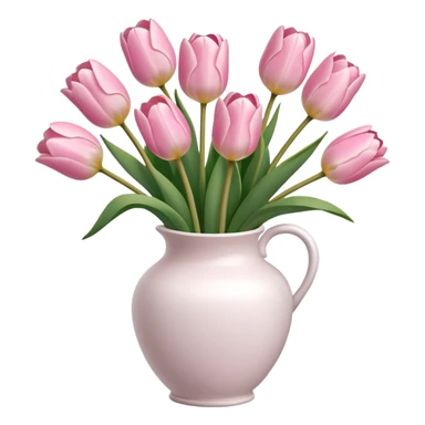 Light pink tulips in white vase sticker