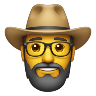 Cantautor con sombrero barba y gafas sticker