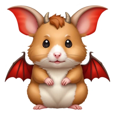 Hamster with horns and red bat wings sticker