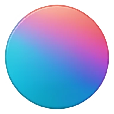 
Rotate 35 degree  coin color in in gradient of turquoise, blue, pink, purple, and coral sticker