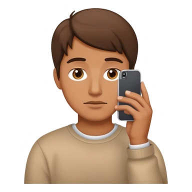 person thinking with iPhone sticker