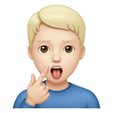 Finger in open mouth sticker