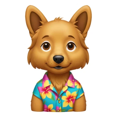 Goldern Dog – wearing colorful aloha shirt sticker