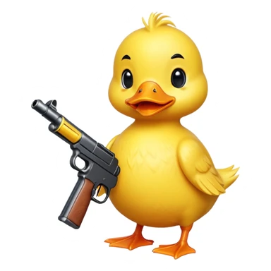 cute duck with gun sticker