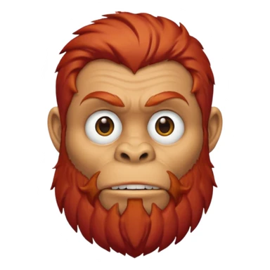 ancient ape, beard, red hair, sticker
