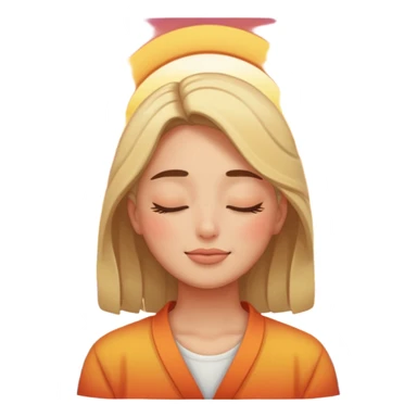 closed eyes relieved facial expression and a sunset behind the person sticker