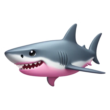 Preppy pink shark  sticker