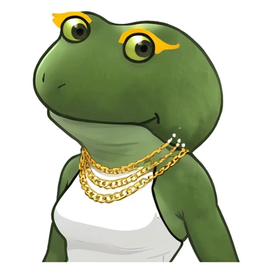 gold based swag rizz frog lady sticker