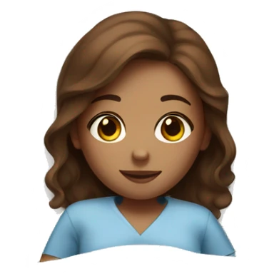 fair skin girl with warm brown hair laying in a hospital bed  sticker