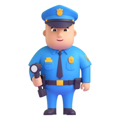 policeman, cheerful, round features sticker