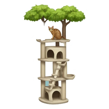 Cat tree tower sticker