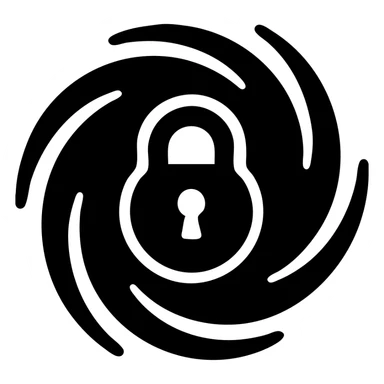 Black hole with lock hands in the middle of it sticker