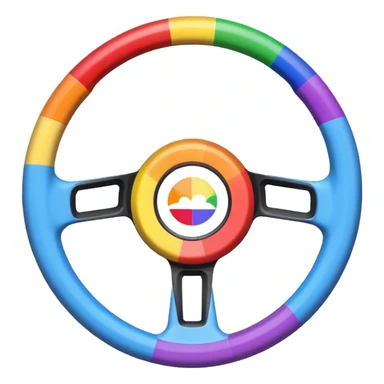 steering wheel with trans pride flag colors sticker